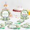 96Pcs Safari Jungle Baby Shower Party Supplies Green Wild Animals-Serves 24 (Green, White, Yellow)